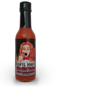 Sinful BBQue Red Habanero hot sauce
