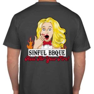 Sinful BBQue Charcoal Tee Back