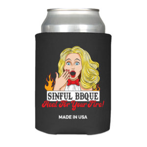 Sinful BBQue Can Koozie