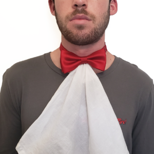 Duel-Purpose Sinfully Red Bowtie with napkin