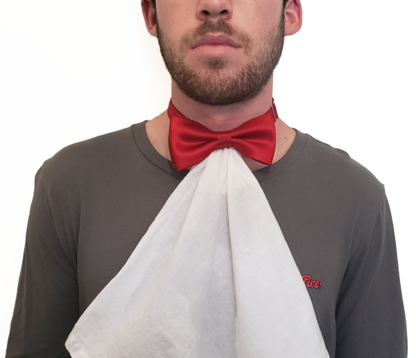 Duel-Purpose Sinfully Red Bowtie with napkin